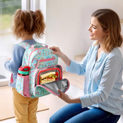 mibasies Toddler Backpacks for Girls 2-4: Little Kid Bookbag for Preschool Prek Daycare Rainbow Blue - color: Rainbow Green, style: Toddler-12"h(not Fit Folder)