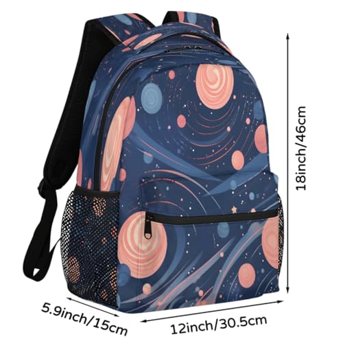 Large Backpack with 15.6 Inch Laptop Compartment, Abstract Pink Blue Adult Backpack for Work, Travel & School College Boys Girls - color: Abstract Pink Blue