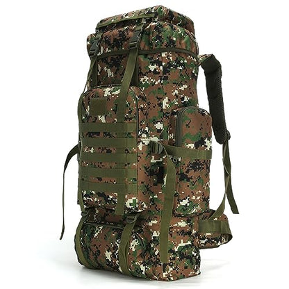 King'sGuard 70L Camping Hiking Backpack for Men Women Large Military Tactical Backpack Molle Rucksack Backpack for Outdoor - color: Woodland Camo