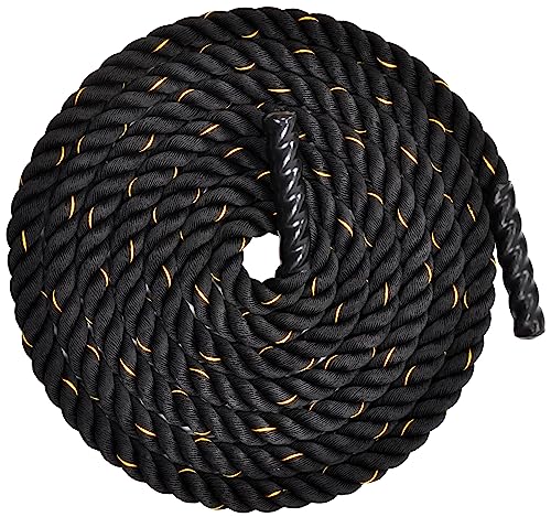 Fitvids Battle Rope 1.5Inch 2 Inch Diameter Poly Dacron 30 FT, 40 FT, 50 FT Length, Heavy Ropes for Home Gym and Workout - style: 2-Inch, 30FT