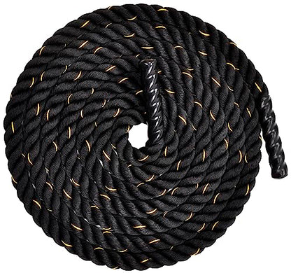 Fitvids Battle Rope 1.5Inch 2 Inch Diameter Poly Dacron 30 FT, 40 FT, 50 FT Length, Heavy Ropes for Home Gym and Workout - style: 2-Inch, 30FT