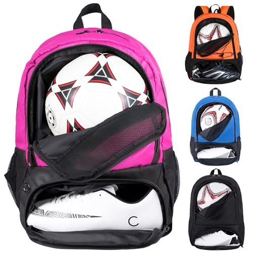 Himal Outdoors Soccer Backpack, Separate Cleat Compartment - color: Red