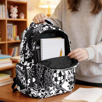 Football 17-Inch Travel Backpack Lightweight Multi-Pocket Laptop Bookbag for College Students Office Workers and Outdoor Enthusiasts - color: Football3