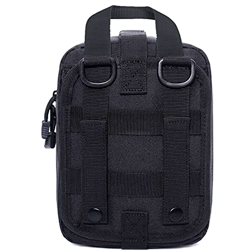 1000D Molle Ifak Pouch Rip Away, Tactical Tear Away Medical Pouch Empty, Military First Aid Pouch Bag Only for Camping Hiking Travel - color: Black