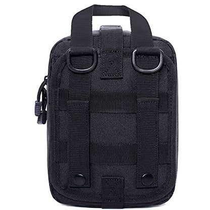 1000D Molle Ifak Pouch Rip Away, Tactical Tear Away Medical Pouch Empty, Military First Aid Pouch Bag Only for Camping Hiking Travel - color: Black