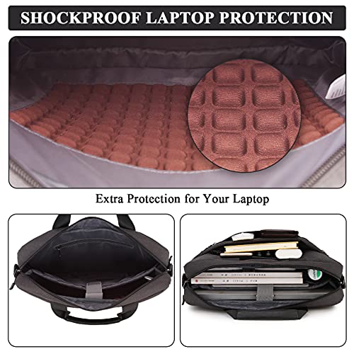 RAVUO Laptop Bag for Men, Water Resistant Shoulder Messenger Bag 15.6inch Computer Carrying Case Business Briefcase with Organizer Pocket | Carrying Case - color: 15.6inch-black