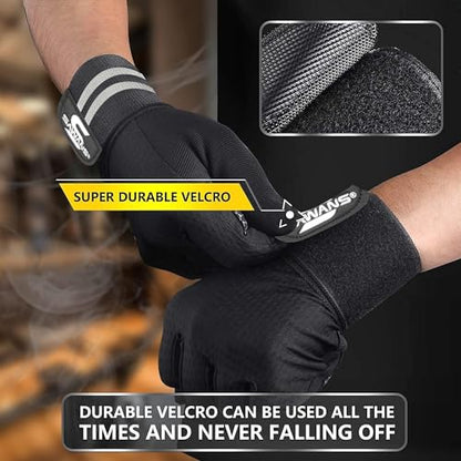 SAWANS Weight Lifting Gloves Gym Workout Fitness Wrist Wrap Support Men Women Fingerless Gloves Full Finger Touchscreen - size: Large
