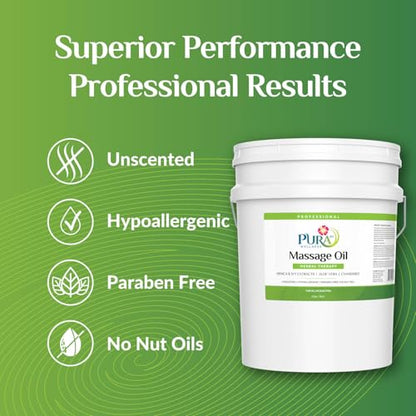 Herbal Therapy 5 Gallon Massage Oil, Aloe Vera, Professional, Massage Therapy, Deep Tissue, Unscented, Hypoallergenic, Natural Ingredients, Skin Hydrating, Moisturizing, Muscle Relief - size: 5 Gallon