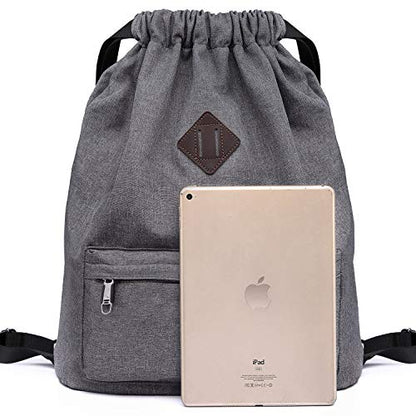 KAUKKO Drawstring Sports Backpack Gym Yoga Bag Shoulder Rucksack for Men and Women(1031-GRAY2PC) - color: 31-grey(2pc)