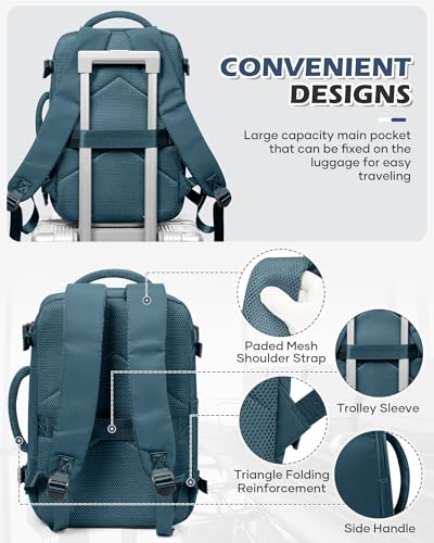VGCUB Vacuum Backpack Travel with Pump, 40L Carry On Travel Backpack Flight Approved TSA, Vacuum Seal Compression Bags for Clothing, Waterproof Personal Item Bag for Women Men Peacock Blue - color: A-peacock Blue With Vacuum Bag