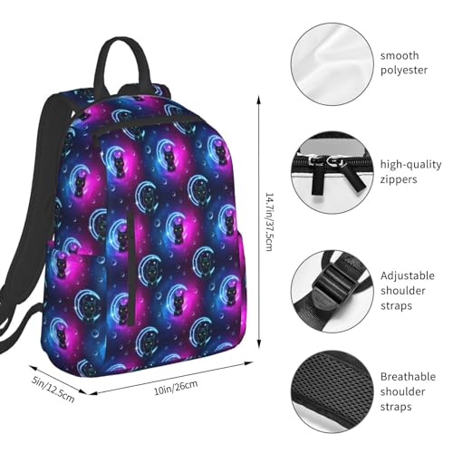 Compact Urban Commute Backpack Space Black Cat, Slim Fit Laptop Daypack for Office Business Casual Daily Wear Men Women - color: Picture (223)