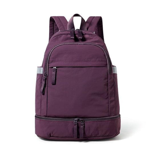 lightweight Gym Backpack for Women Men, with Shoe Compartment, Waterproof Sports Backpack for Yoga Fitness Sports-Purple - color: Purple