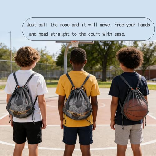 Basketball Bag with mesh Drawstring for Storage, Breathable for Sports use, Suitable for Volleyball, Football, Rugby, Swimming Bags, Double-Shoulder Strap, Cross-Body Strap