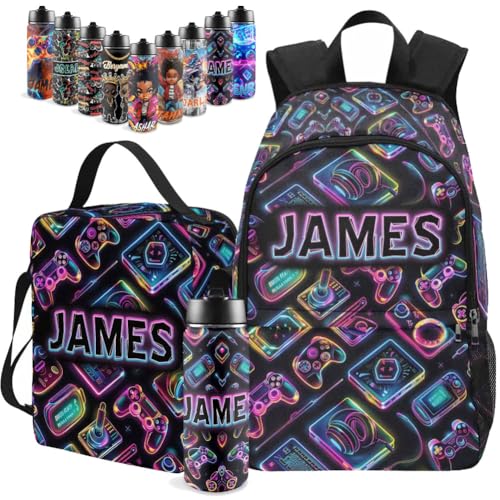 M YESCUSTOM Custom Backpack With Name, Personalized Backpacks For Boys, Customized Game Backpack, Personalized Bookbag Set Back to School Gift For Son Grandson - color: D12