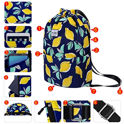 XEYOU Drawstring Sports Backpack Lightweight Gym Yoga Sackpack Shoulder Rucksack Casual Outdoor Daypack for Women and Men | Lightweight - color: Pears Pattern