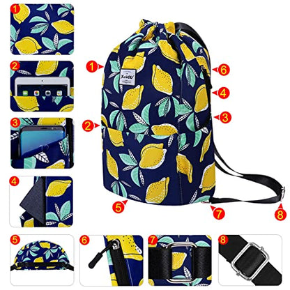 XEYOU Drawstring Sports Backpack Lightweight Gym Yoga Sackpack Shoulder Rucksack Casual Outdoor Daypack for Women and Men | Lightweight - color: Pears Pattern