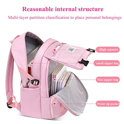 Kids Backpack Solid Color Girls Elementary Middle School Casual Daypack Lightweight Bookbag for Teens Travel Bag - color: Black