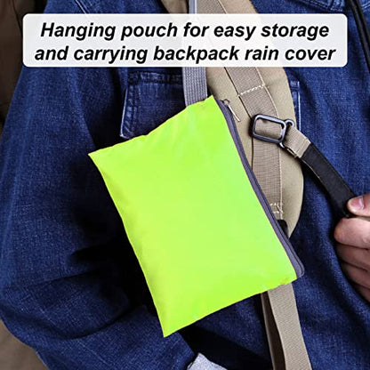 Muka Backpack Rain Cover with Cross Buckle Straps & Storage Pouch (20-80L) - color: Light Green, size: X-Large