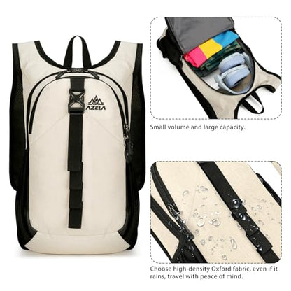 15L Small Hiking Backpack Foldable Ultralight Trekking Camping Outdoors Backpack for Women Men (beige) - color: Beige
