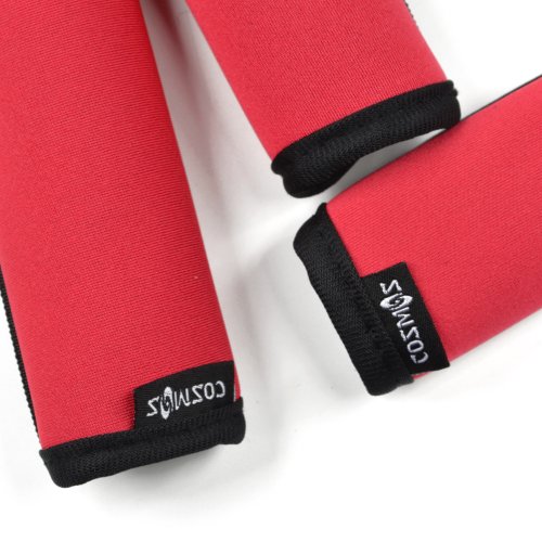 Cosmos Pack of 3 Neoprene Luggage Handle Wrap Handle Grip Luggage Identifier for Travel Bag Luggage Suitcase (Red Color) - color: Red