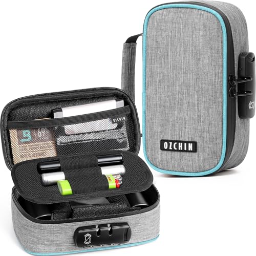 OZCHIN Smell Proof Bag with Combination Lock File Organizer Case Container Medicine Lock Box Odorless Storage Bag Great Gift for Friend (grey, S) - color: grey, size: S