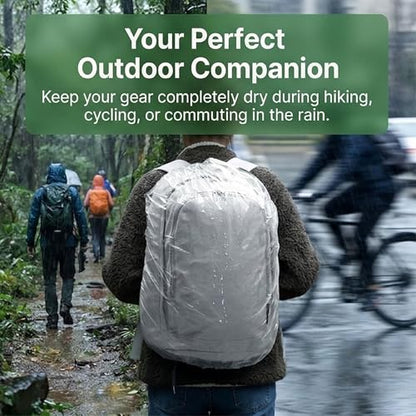 10 Pack Backpack Rain Cover Clear Waterproof Bag Cover for Backpack 15L-40L, Dustproof Backpack Cover for Air Travel, Hiking, Camping, Outdoor Essentials with Storage Box