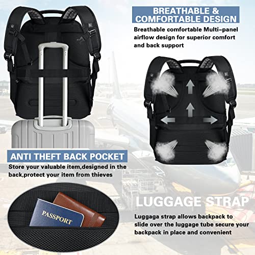 18.4 Inch Laptop Backpack,Extra Large Travel Backpack for Men Women,60L Big Capacity Heavy Duty Computer Bag TSA Friendly RFID Anti Theft Pocket Backbag,21.2*15.5*11.5 inch Blue - color: Rfid 18.4 Inch Blue
