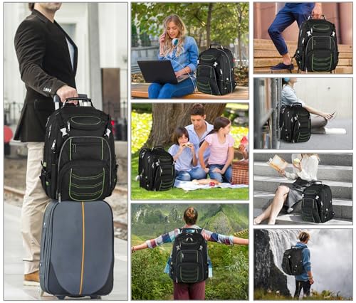 SINVICKO Travel Laptop Backpack,Extra Large 18.4 Inch Laptop RFID Anti Theft TSA Friendly Backpack,Water Resistant Backbag,Heavy Duty Computer Bag for Women Men,21.2 * 15.5 * 11.5 inch Green - color: Rfid 18.4 Inch Green