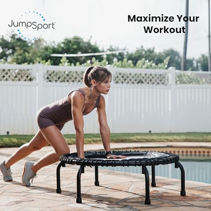 JumpSport 39" Premium Fitness Trampoline Exercise Rebounder 30 Adjustable Bungees 275 lb Wt. Rating - style: JumpSport 350