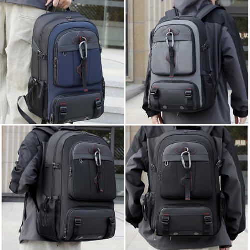 Travel Backpack 50L, 17 Inch Laptop Backpack for Men Women, Large Waterproof Carry On Backpack, TSA Friendly Flight Approved Anti-Theft Backpack with USB Interface & Shoe Compartment, Navy Blue - color: K17-navy Blue, size: 50 L