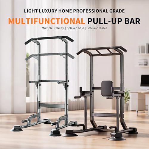 Adjustable Pull Up Bar for Home with Backrest, 6-Level Height Adjustment (69-94.5 inches), 352lb Capacity Carbon Steel Frame for Stability, Train Back, Abs & Chest - size: basic model