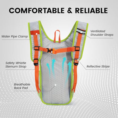 Nepest Kids Hydration Backpack, Mini Water Backpack with 1.5L Water Bladder for Hiking Cycling Running - color: Green