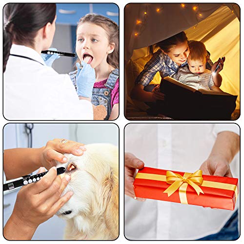 Aokin Medical Pen Light for Nurse Doctor, Reusable LED Medical Penlight Flashlight with Pupil Gauge and Ruler, White Light, Black - color: Black