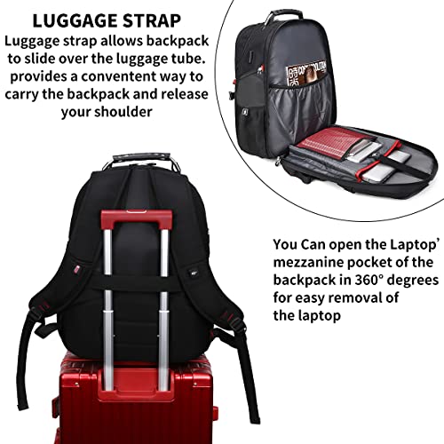 SHRRADOO Extra Large 50L Travel Laptop Backpack with combination lock, College Backpack Airline Approved Business Work Bag Fit 17 Inch Laptops for Men Women,Grey - color: Grey