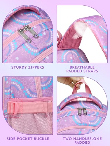 BLUEFAIRY Kids Backpacks for Boys Girls 17 Inch Elementary Primary Middle School Bookbags with Laptop Compartment Back to School Bags for Childs Age 6-8 Mochilas Escolares para Niños Niñas Purple - color: Purple