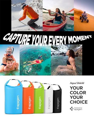 Spigen for Waterproof Backpack IPX6, 35L Roll Top Travel Rucksack Fits up to 16 Inch Laptop, Multi-Compartment Bag Ventilated Back, Chest Strap Hiking, Camping, Swimming, Canoeing, Fishing - color: Snow White (A631 30L)