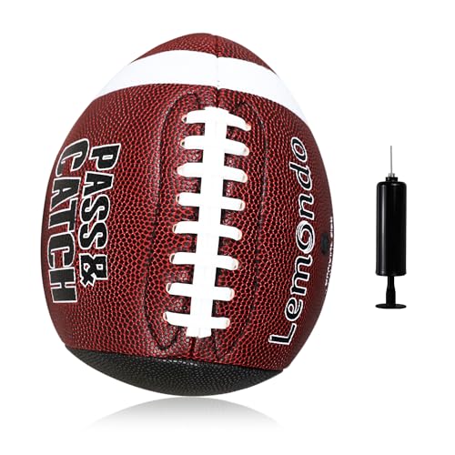 PassCatch Training Football, Enhance Passing Catching Skills, Official & Youth Size(with Pump) - style: Brown 9#(Ages 14+)