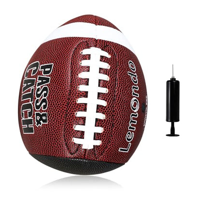 PassCatch Training Football, Enhance Passing Catching Skills, Official & Youth Size(with Pump) - style: Brown 9#(Ages 14+)