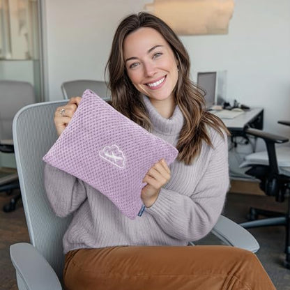 BEDELITE Travel Blanket with Bag, Ultra-Soft Jacquard Fleece Blanket with Luggage Sleeve & Backpack Clip, Airplane Blanket Travel Essentials, Lavender - color: Lavender