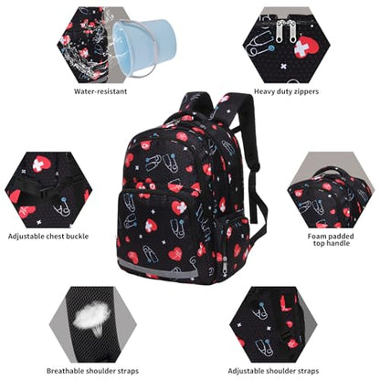 Gatycallaty Nurse Backpack for Women Girls Laptop Work Bag College Nursing Assitant Cna Cma Home Health Hospital Commuter Essentials Gift (heart) - color: Heart
