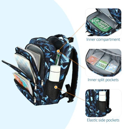 abshoo Lightweight Kids Backpack For School Boys Bookbag Kindergarten Elementary School Bags (Geometry Black-A) - color: Geometry Black-a
