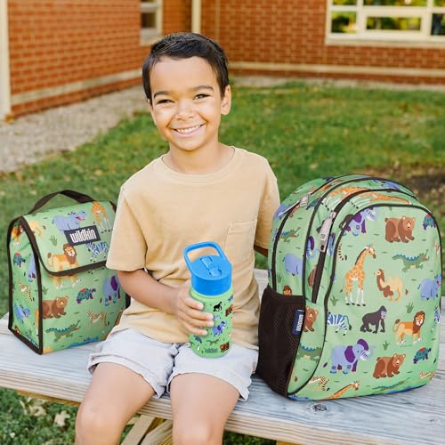 Wildkin 15-inch Kids Backpack – Durable, Padded, Adjustable for School & Travel - Wild Animals - color: Wild Animals, size: 15 Inch