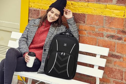 CAFELE TSA Friendly Flight Approved Business Backpack, Water-resistant Lightweight School Rucksack, Durable Large Weekender Bag Daypack (Black, 17.3 Inch) - color: Black