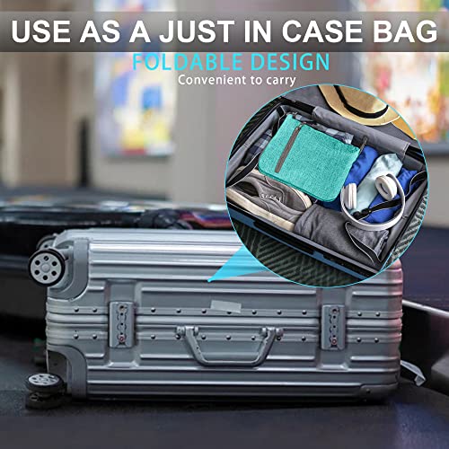 Vomgomfom 65L/85L/115L Foldable Travel Duffle Bag, Lightweight Checked Luggage with Shoe Compartment, Water-Resistant Weekender Overnight Bag for Men & Women - color: G Mint Green, size: 65L