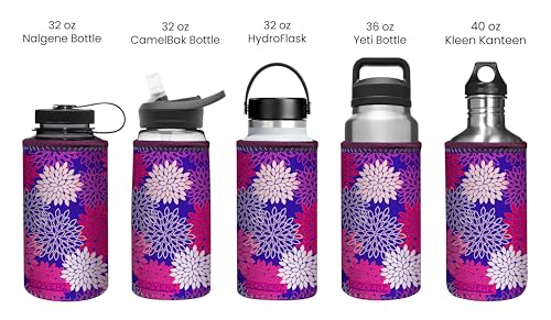 Water Bottle Sleeve, Neoprene Insulated Sleeve, Fits 32-40 Oz. Water Bottle, Washable and Reusable, XL Size, Denim - color: Denim, size: XL 32-40oz