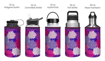 Water Bottle Sleeve, Neoprene Insulated Bottle Sleeve, Fits 32-40 Oz. Water Bottle, Washable and Reusable, XL Size, Palms - color: Palms, size: XL 32-40oz