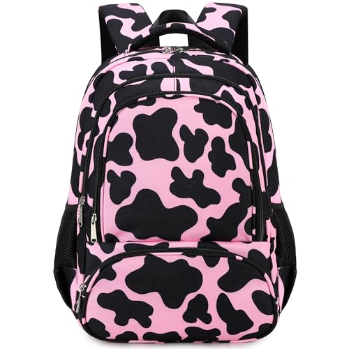 abshoo Lightweight Kids Backpack For School Girls Teens Bookbag Kindergarten Elementary School Bags (Cow Print Pink) - color: Cow Print Pink