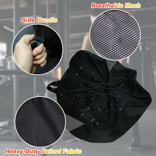 J Bryant Extra Large Battle Rope Storage Bag – Heavy-Duty Carry Sack for Training Ropes, Jump Ropes & Gym Accessories - color: Black