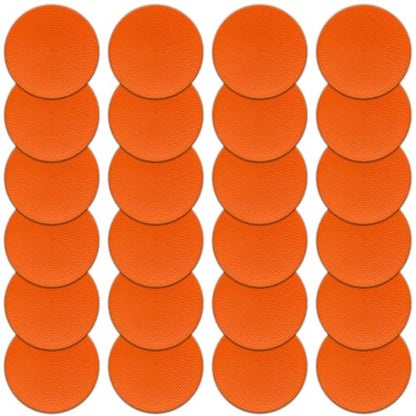 Poly Spot Markers 4inch/9 inch Non-Slip Rubber Agility Markers Flat Field Cones Floor Dots for Football, Soccer, Basketball Training Markers, School Activities, Exercise Drills, Social Distancing - style: 4 inch 24Pcs(Red-orange)