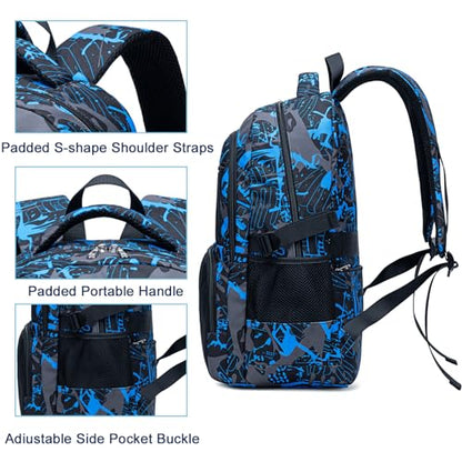 Bluboon Kids Backpack Boys Camo Bookbag Teens Elementary School Bag Daypack Travel Back Pack Middle school (Camo-boy) - color: Camo-boy